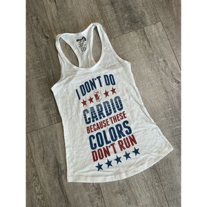 American AF Patriotic Funny Graphic Racerback Tank Top Size Small USA
